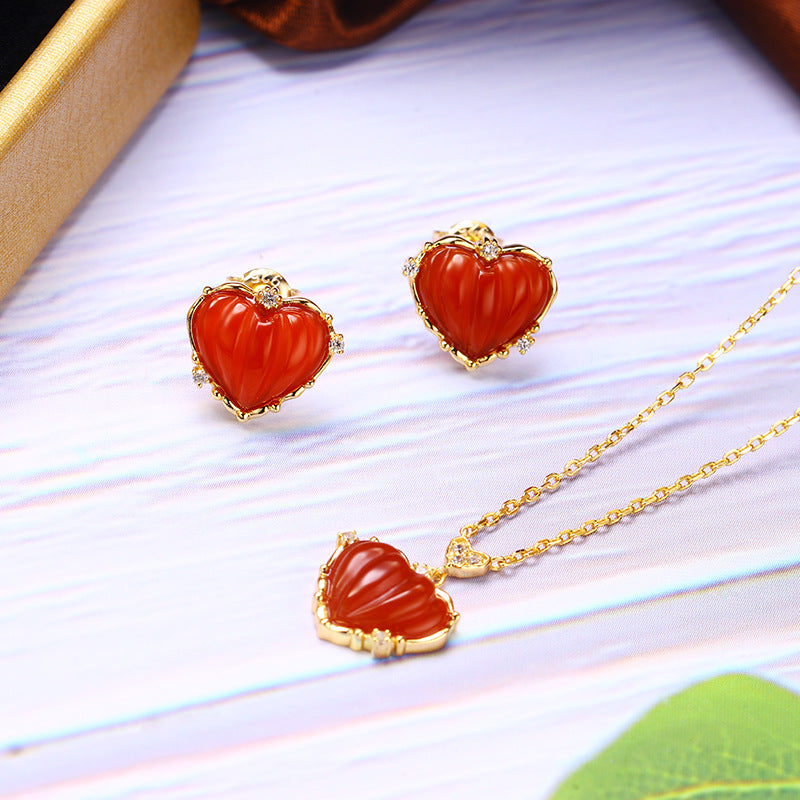 Anti Allergy Small Red Heart Earrings